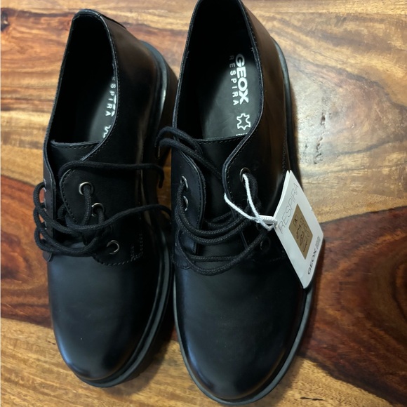 Geox Bleyze Woman black leather shoes NEW / souliers noirs GEOX Bleyze en cuir - Picture 4 of 5